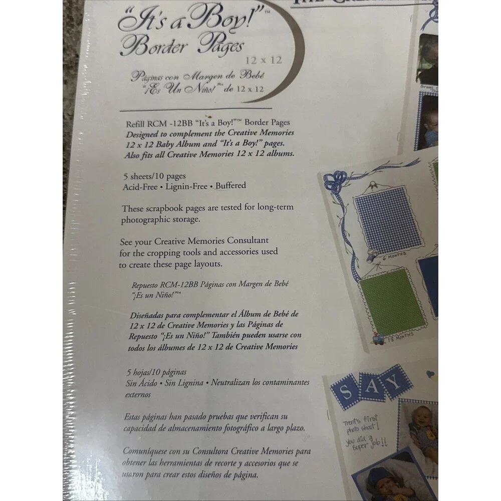 Creative Memories 12x12 It's A BOY Border Pages RCM-12BB